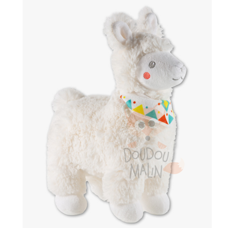  peluche lama blanc bandana 